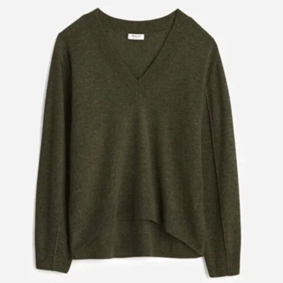 Madewell Cashmere V-Neck Sweater, Green, Small, NWT! - Picture 2 of 2